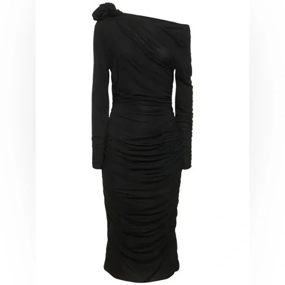 MAGDA BUTRYM Jersey Midi Dress With 3d Flower Applique size 34/4